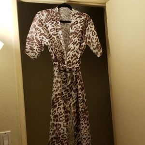 Leopard print cardigan or robe